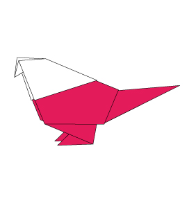 『小鳥』の折り紙の簡単な折り方　完成