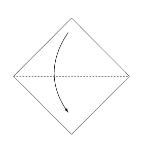 立体的なカニの折り紙step1