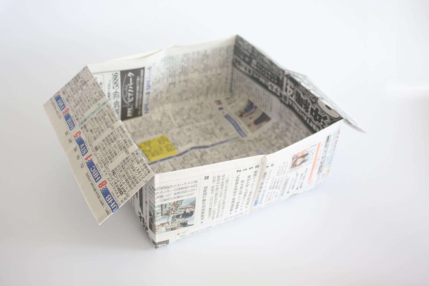 簡単１分 チラシや新聞紙で作る ゴミ箱 の折り方 作り方 折り紙japan