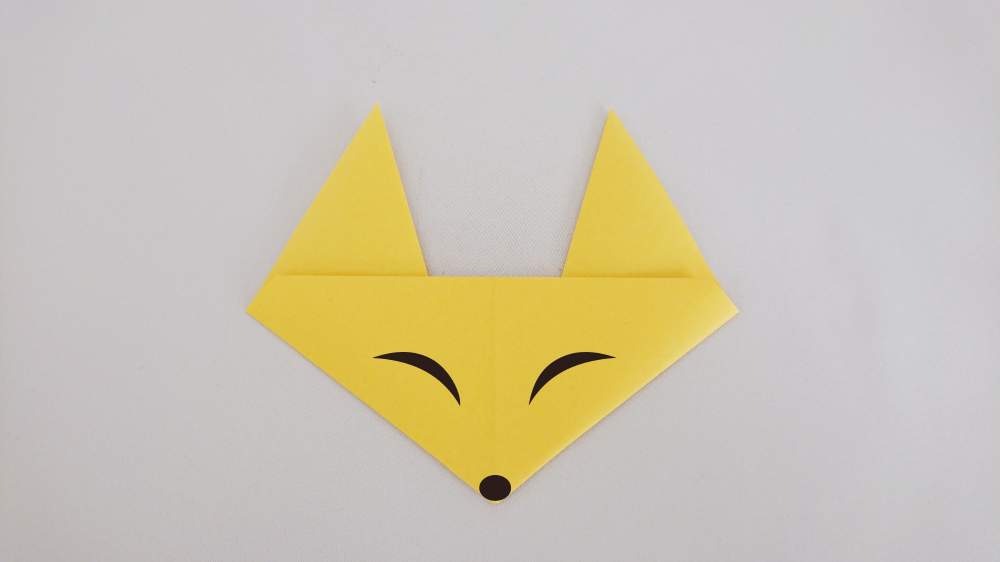 簡単でかわいい きつねの顔 の折り紙 折り方 作り方 折り紙japan